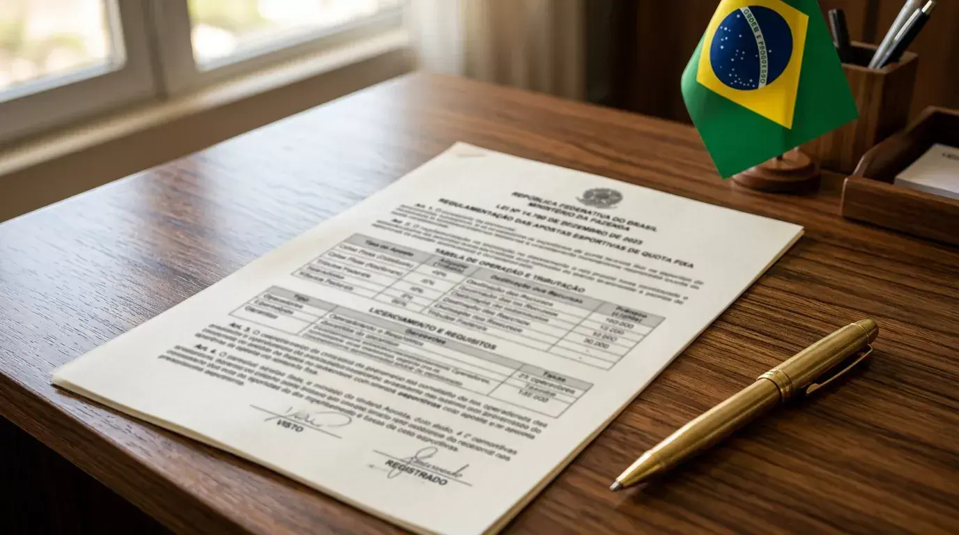Documento oficial representando a regulamentacao de apostas esportivas no Brasil